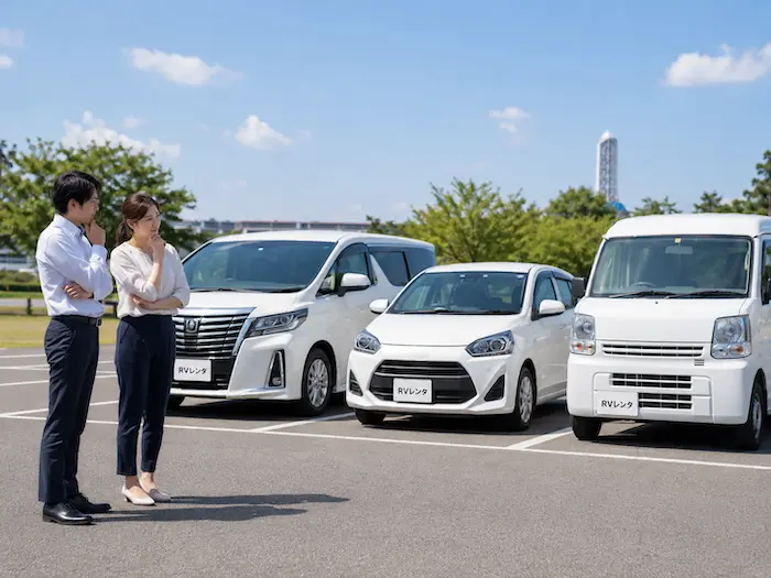 水戸市・茨城町周辺でミニバン・ハイブリッドとコンパクトカー・軽バンの違いを比較するRVレンタのレンタカー案内