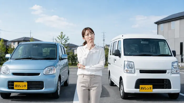 水戸市・茨城町周辺で軽自動車と軽バンの違いを比較するRVレンタのレンタカー案内